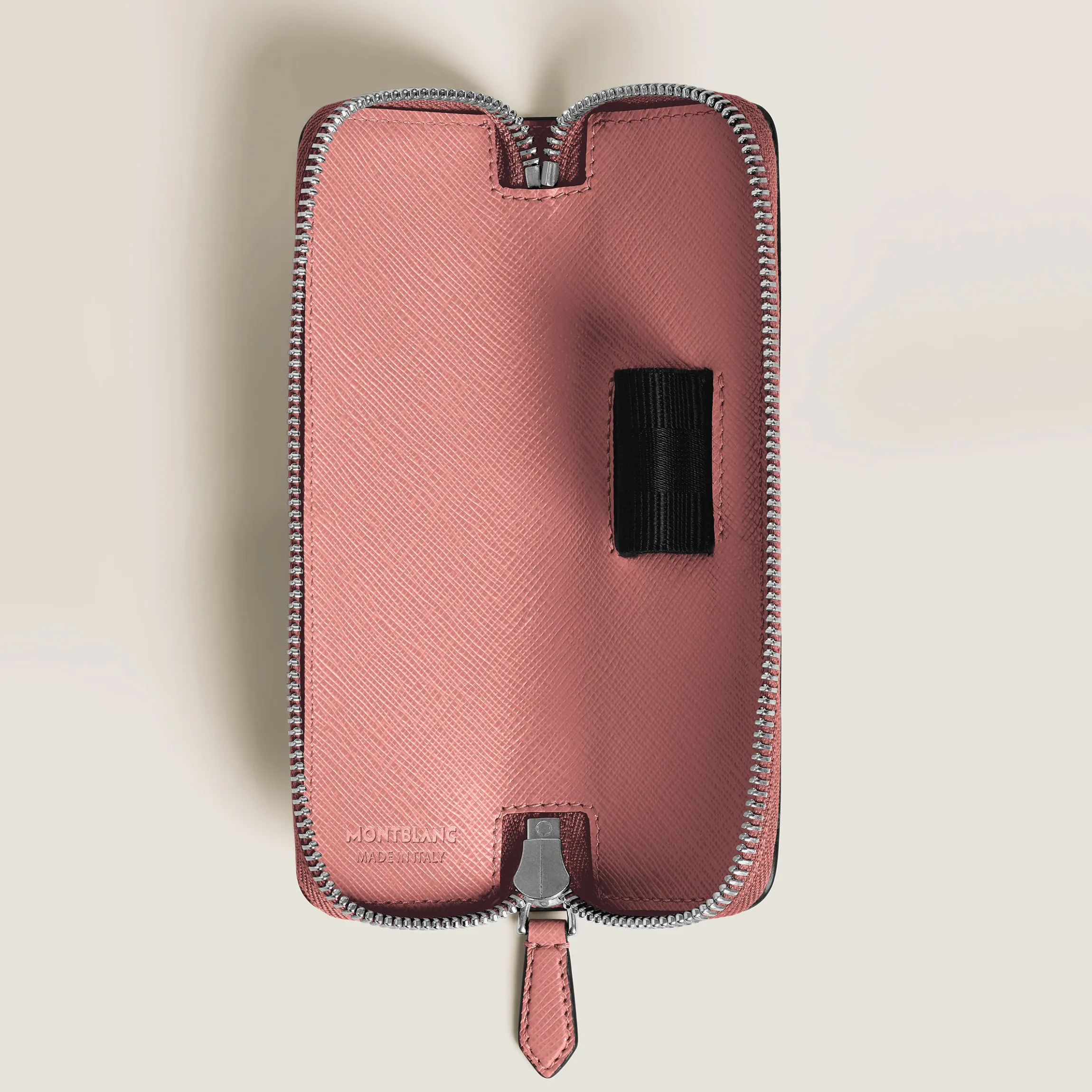 Astuccio con Cerniera per 1 Strumento da Scrittura in Pelle Sartorial