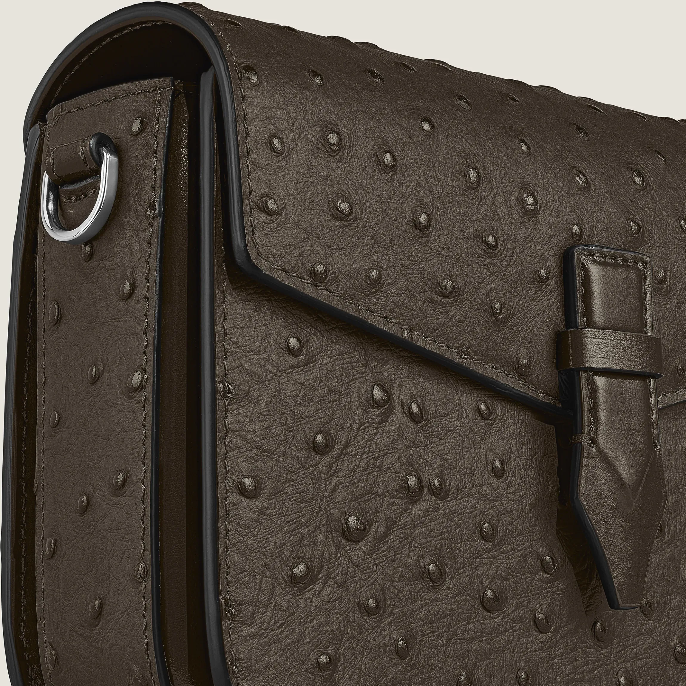 Borsa a Tracolla in Pelle Stampata Struzzo