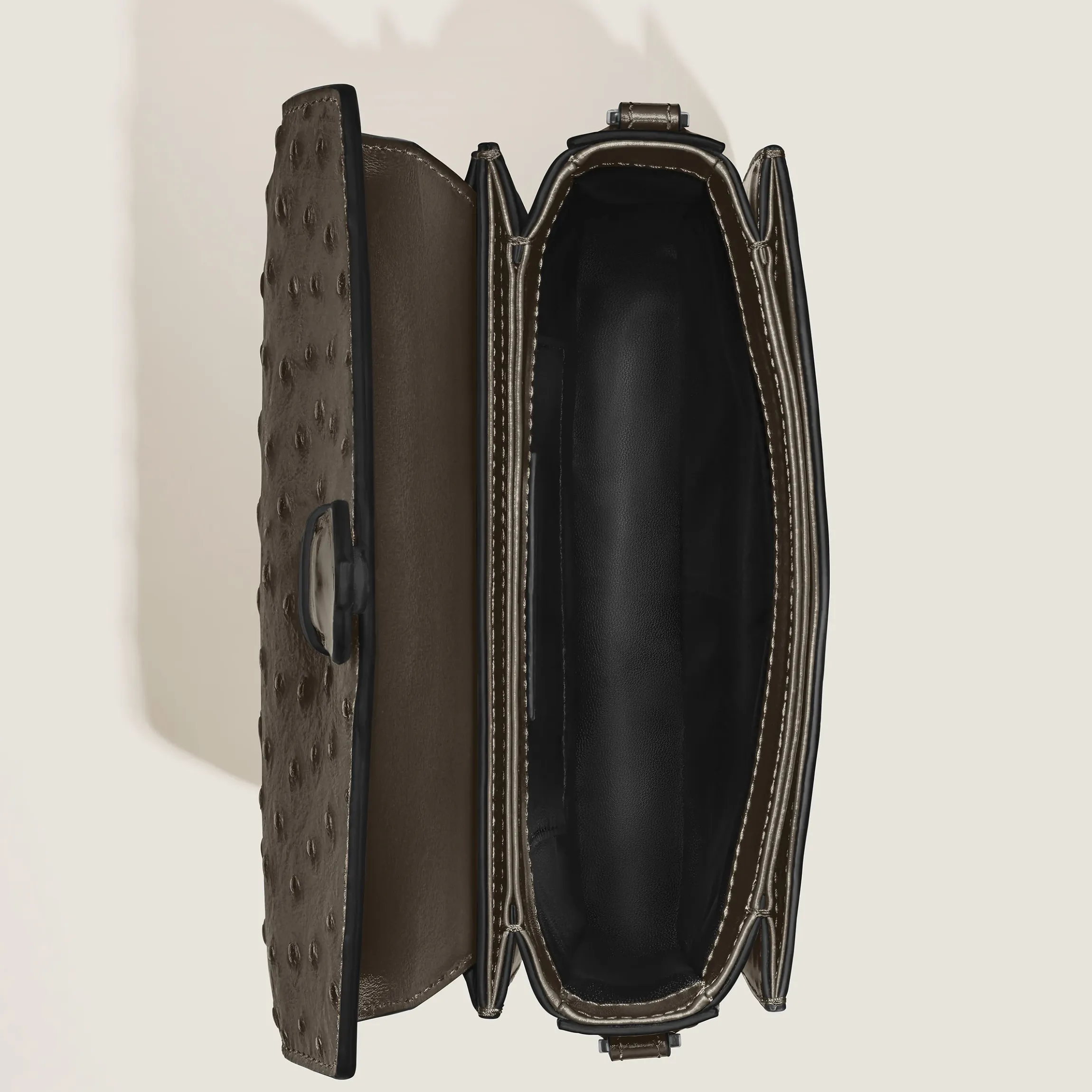 Borsa a Tracolla in Pelle Stampata Struzzo