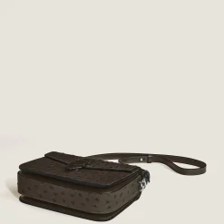 Borsa a Tracolla in Pelle Stampata Struzzo