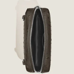 Borsa a Tracolla Mini in Pelle Stampata Struzzo
