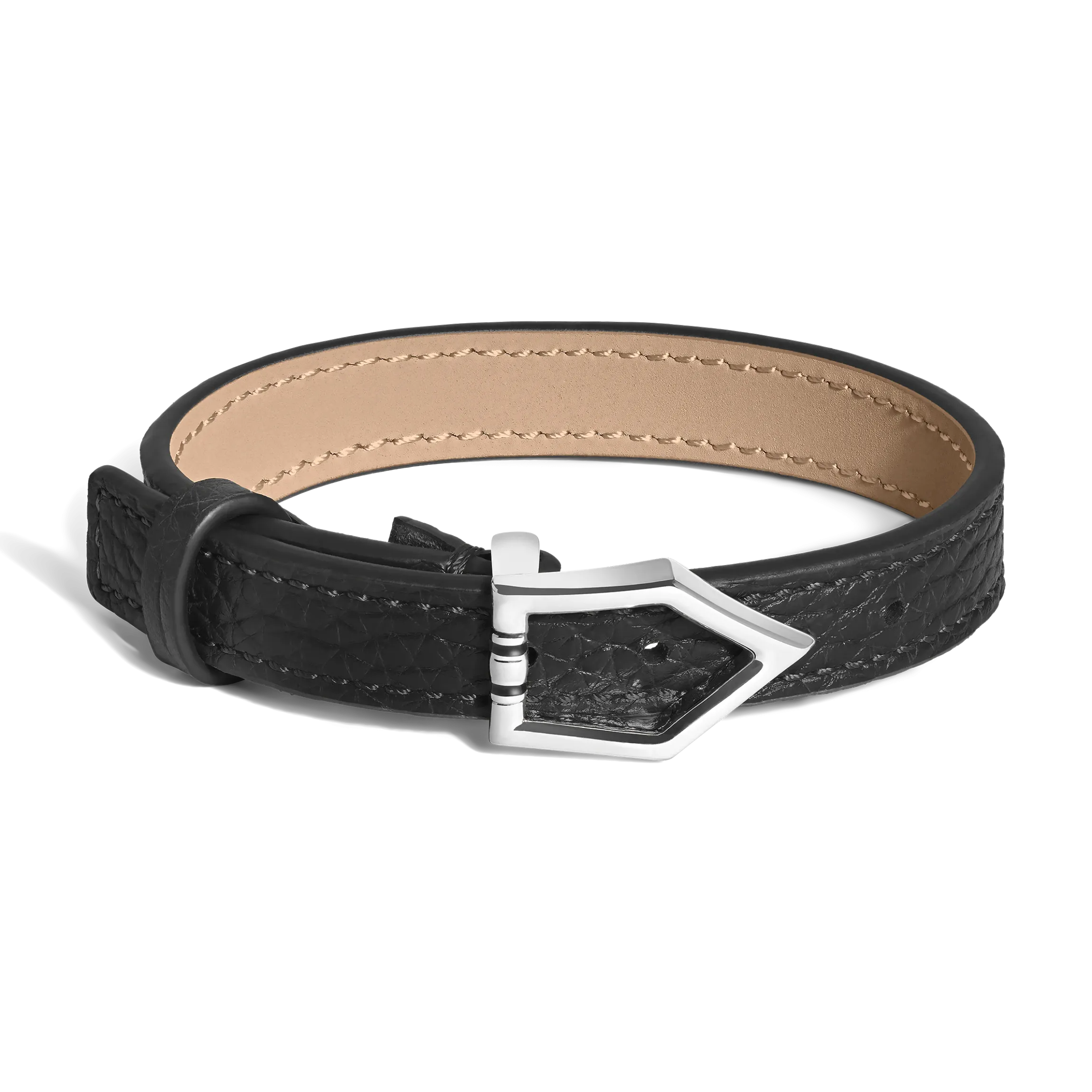 Bracciale Pennino Liscio in Pelle con Grana