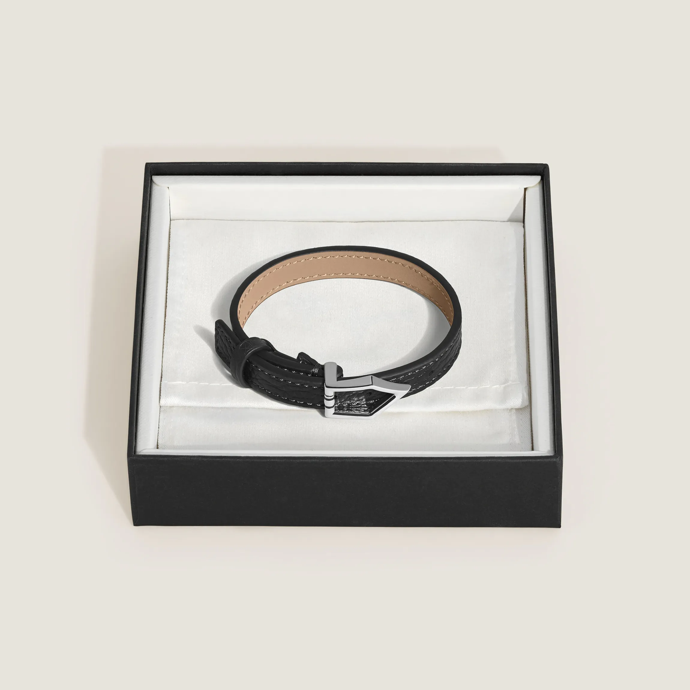 Bracciale Pennino Liscio in Pelle con Grana
