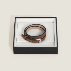 Bracciale Regolabile Horseshoe in Pelle Sartorial