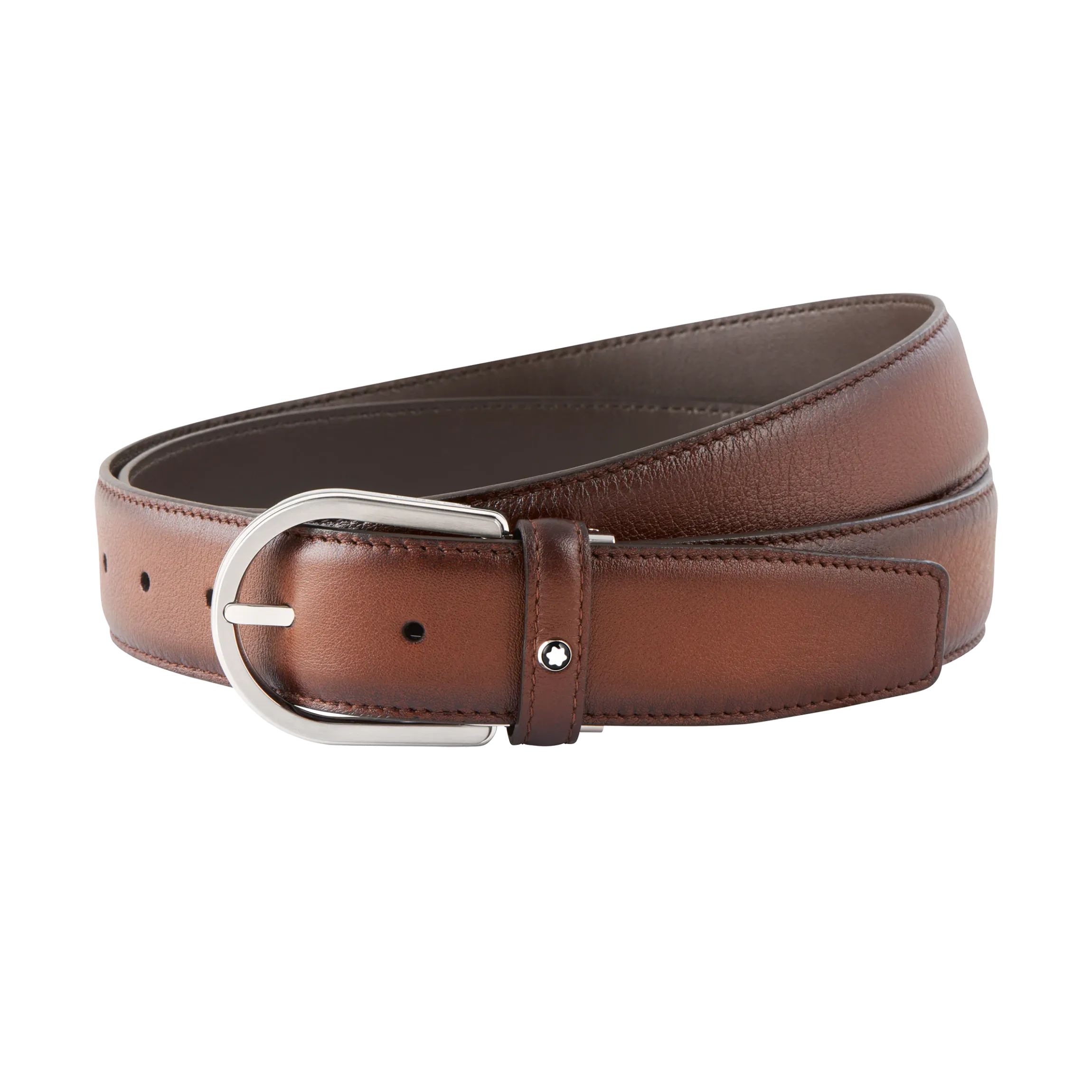 Cintura Horseshoe 35 mm in Pelle