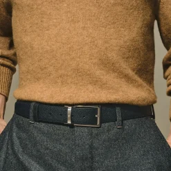 Cintura Rettangolare 35 mm in Pelle Sartorial