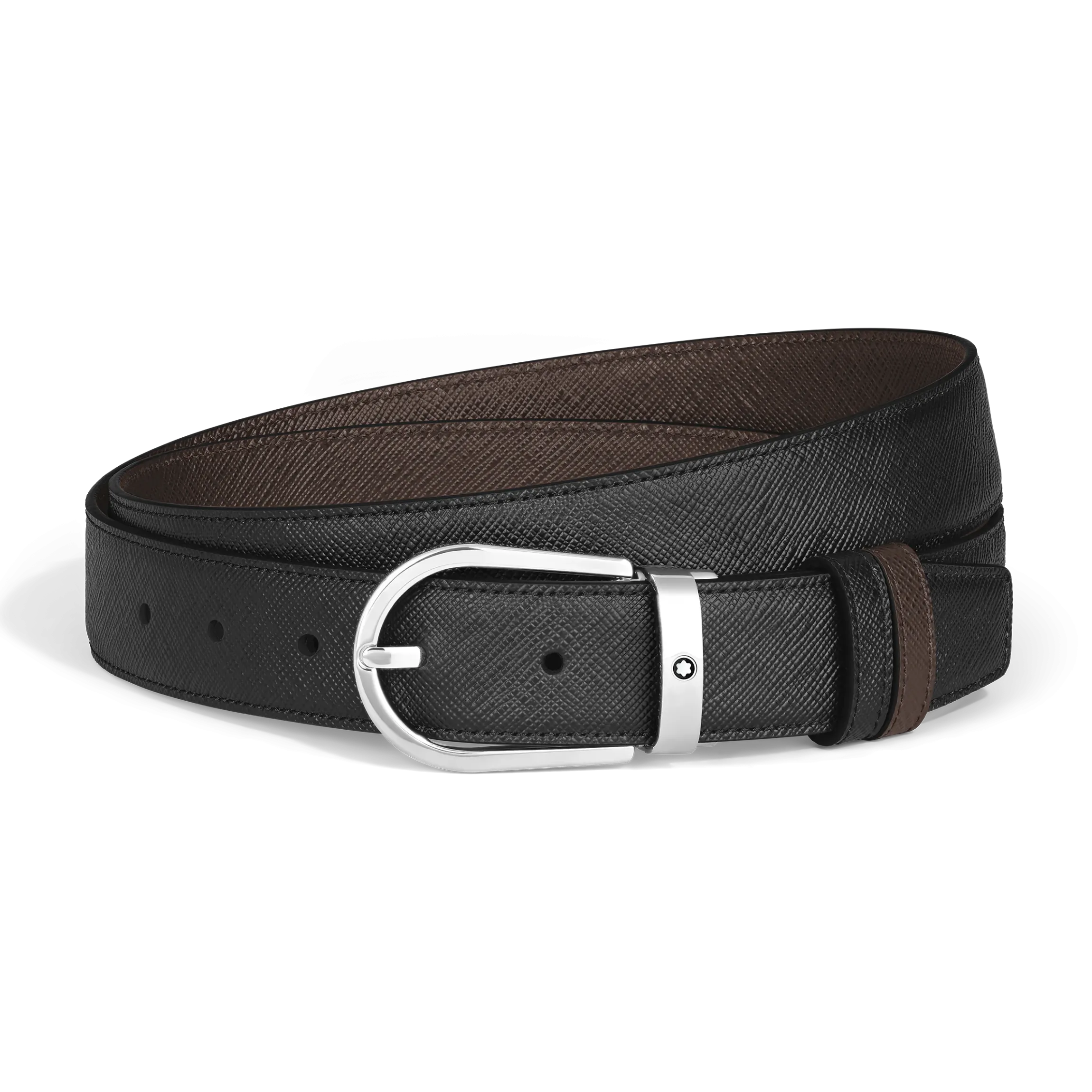 Cintura Reversibile A Ferro di Cavallo in Pelle Sartorial