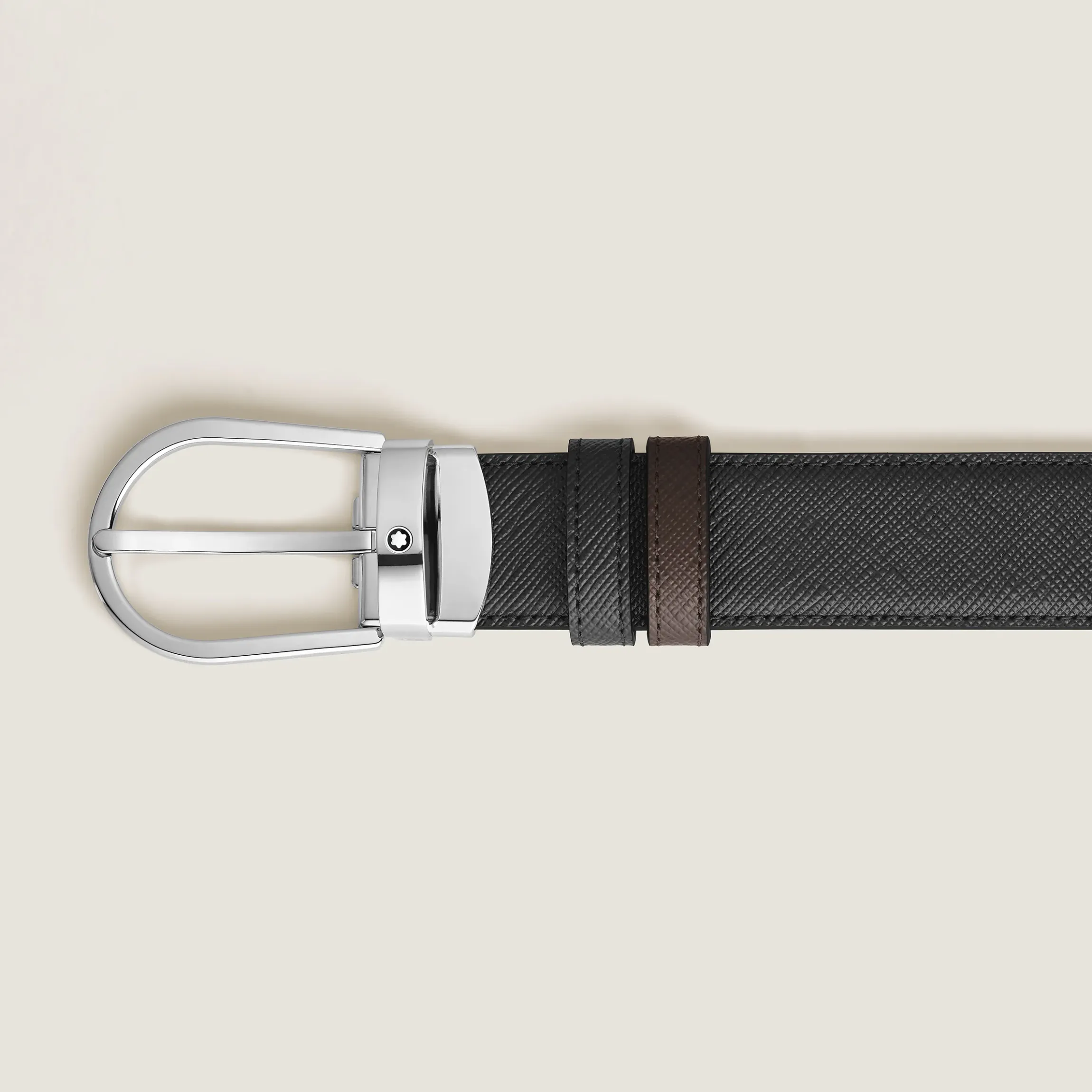 Cintura Reversibile A Ferro di Cavallo in Pelle Sartorial