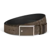 Cintura Reversibile Fibbia Piatta a Intarsio 35 mm in Pelle Extreme