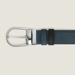Cintura Reversibile Horseshoe 35 mm in Suede