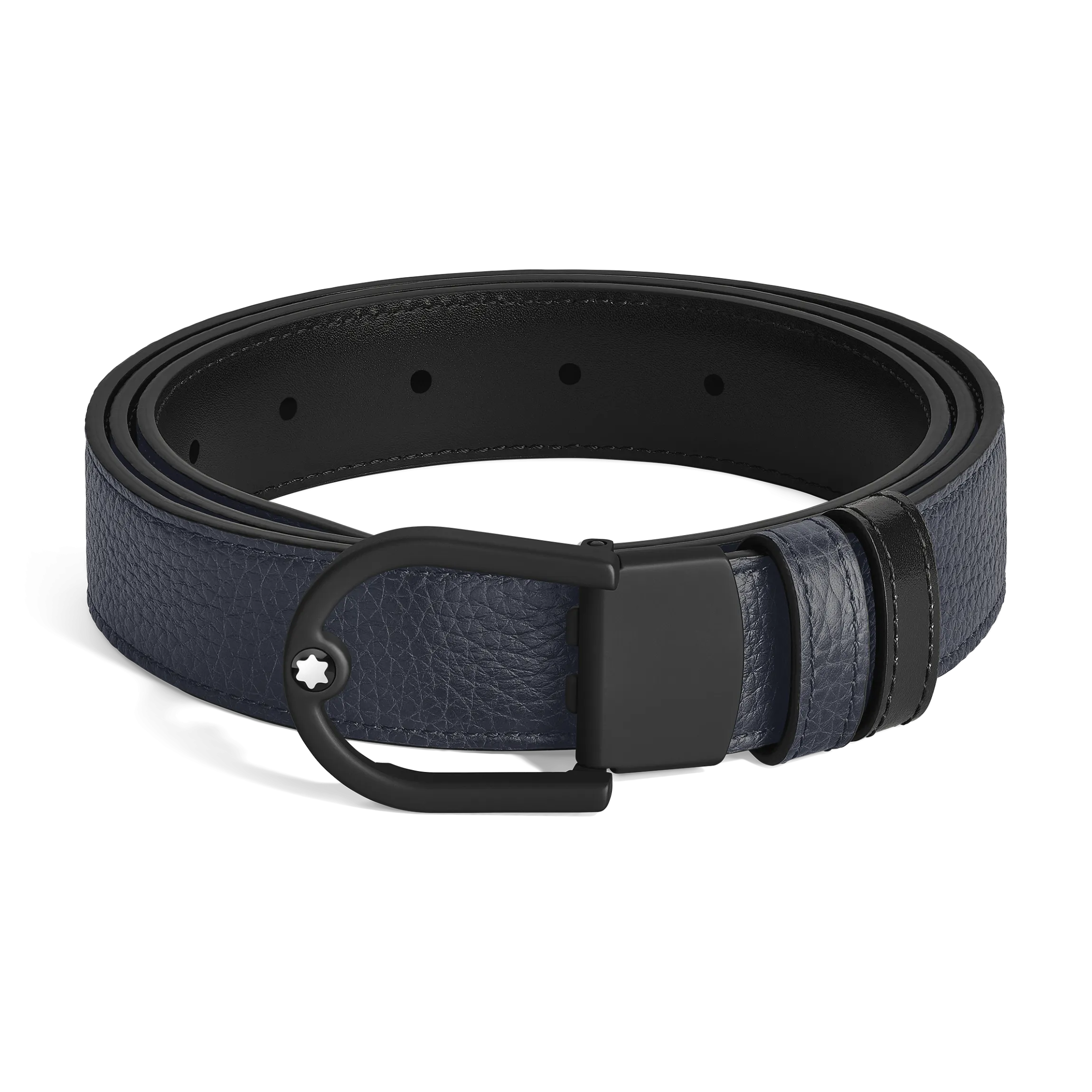 Cintura Reversibile Horseshoe 30 mm in Pelle con Grana