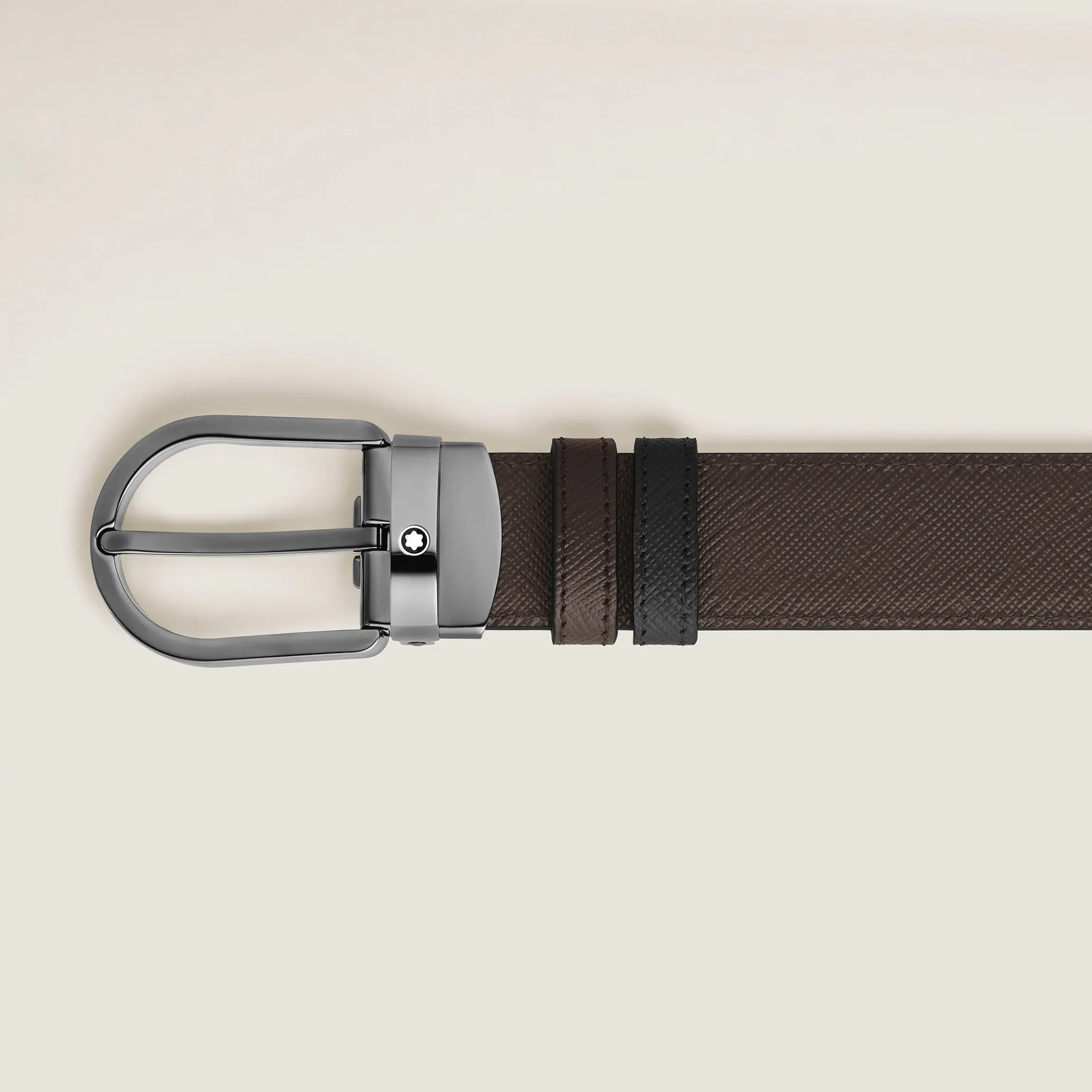 Cintura Reversibile 30 mm A Ferro di Cavallo in Pelle Sartorial