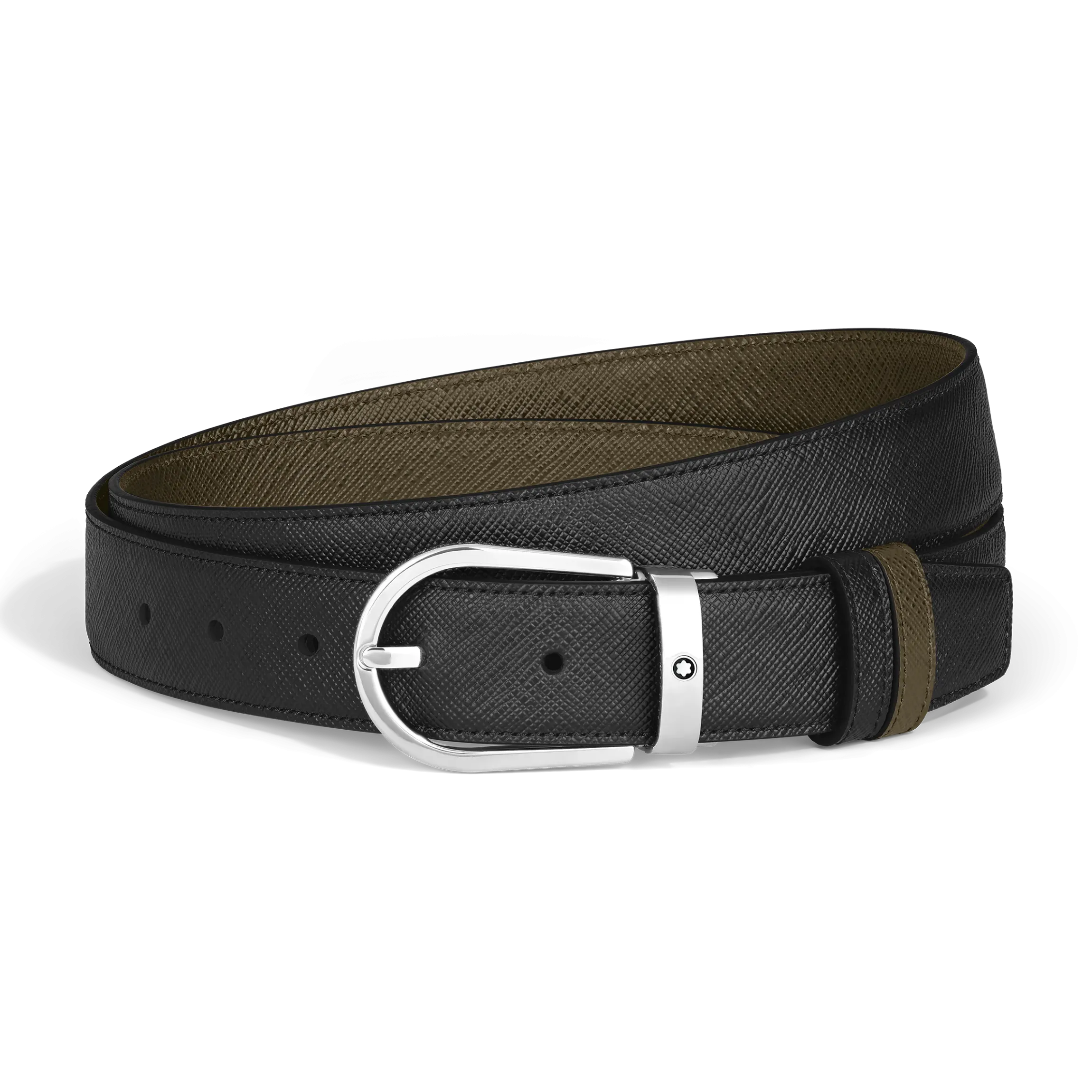 Cintura Reversibile 30 mm A Ferro di Cavallo in Pelle Sartorial