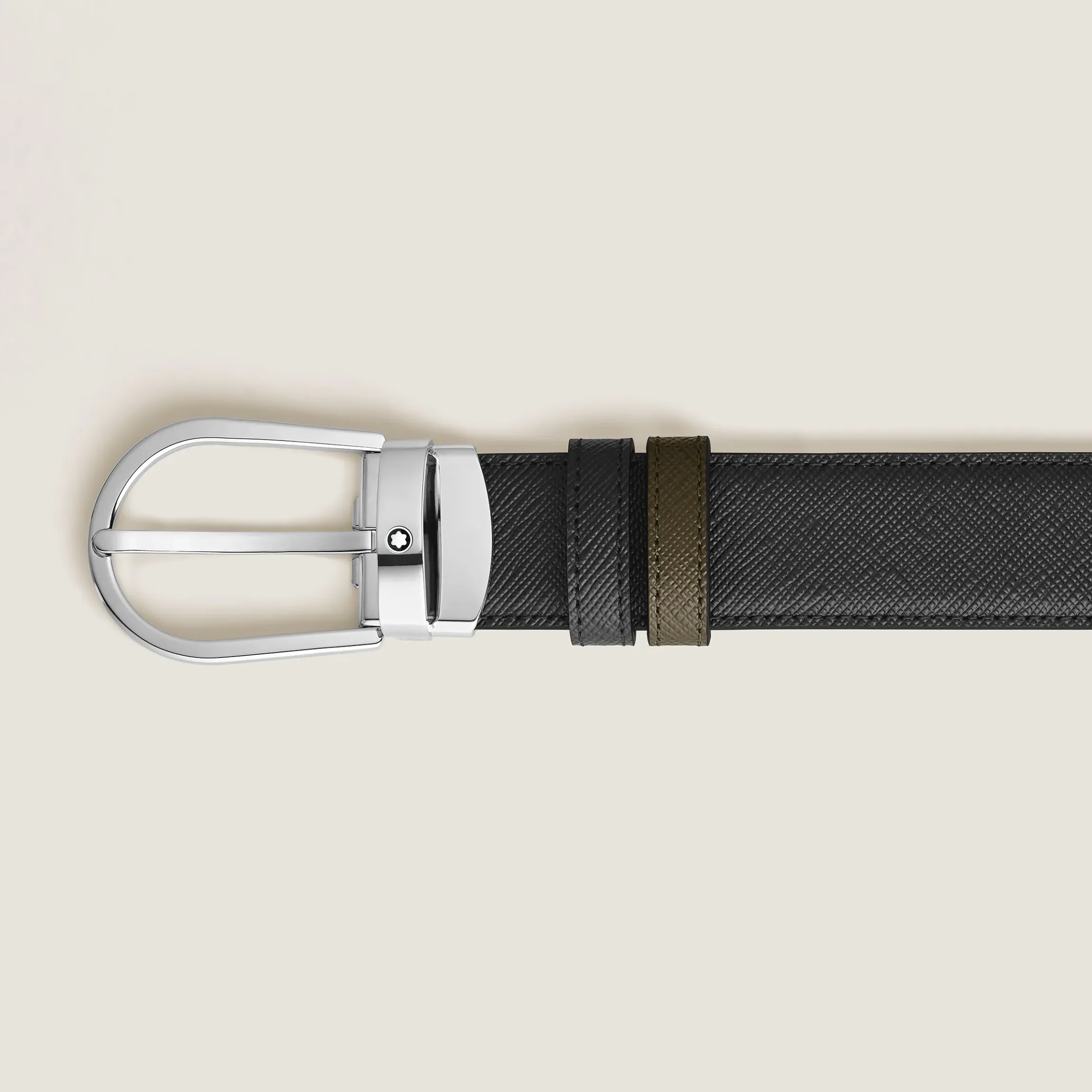 Cintura Reversibile 30 mm A Ferro di Cavallo in Pelle Sartorial