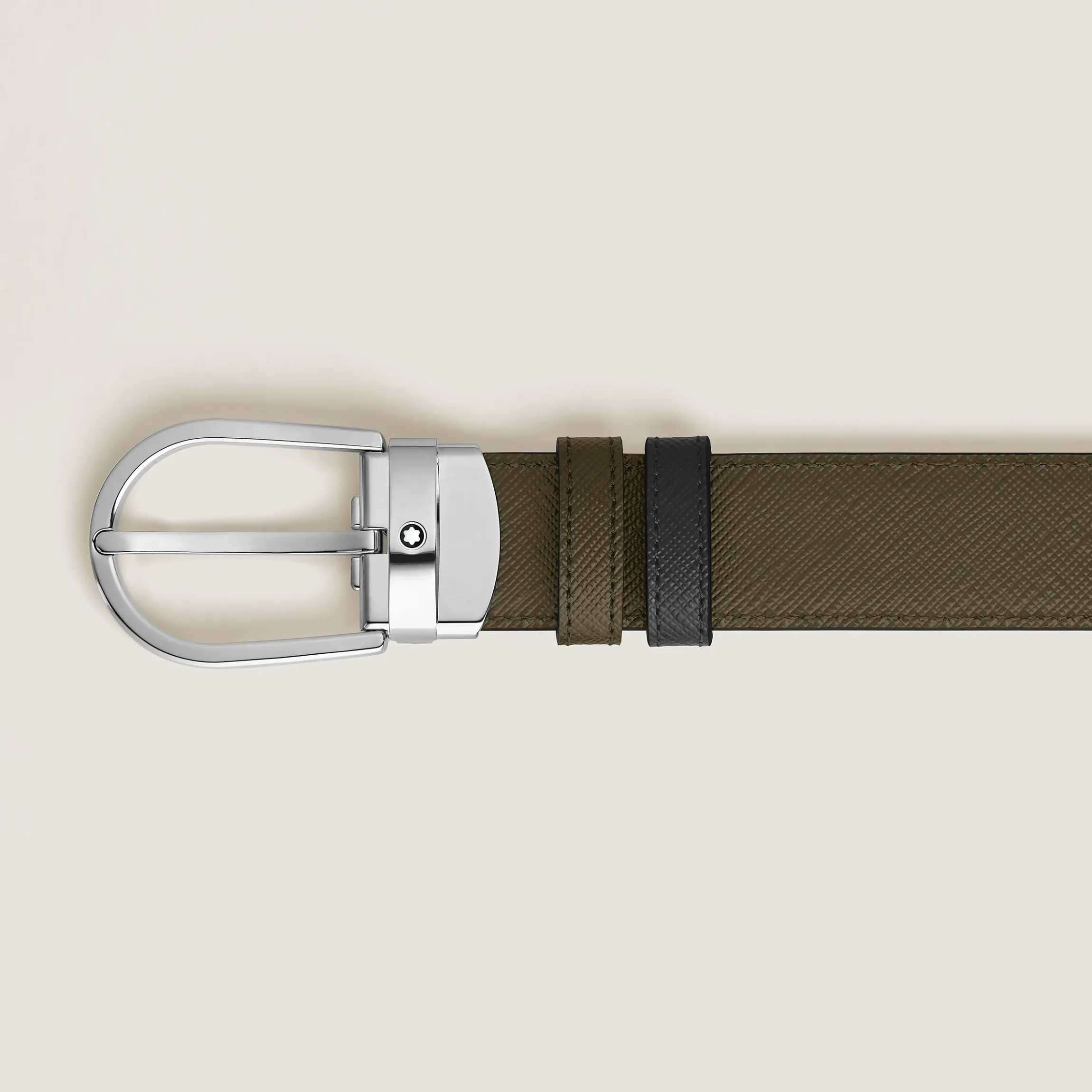 Cintura Reversibile 30 mm A Ferro di Cavallo in Pelle Sartorial