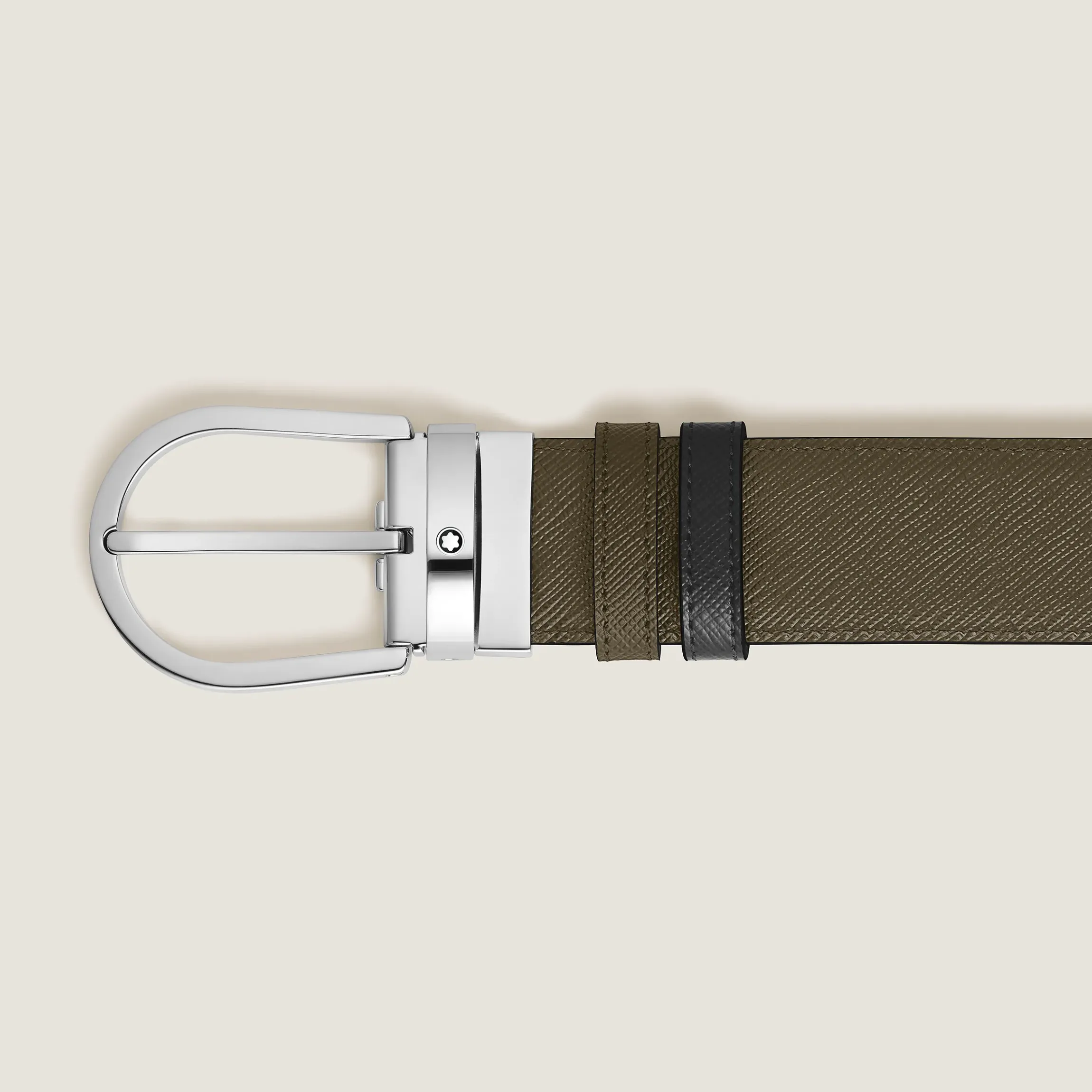 Cintura Reversibile 35 mm A Ferro di Cavallo in Pelle Sartorial