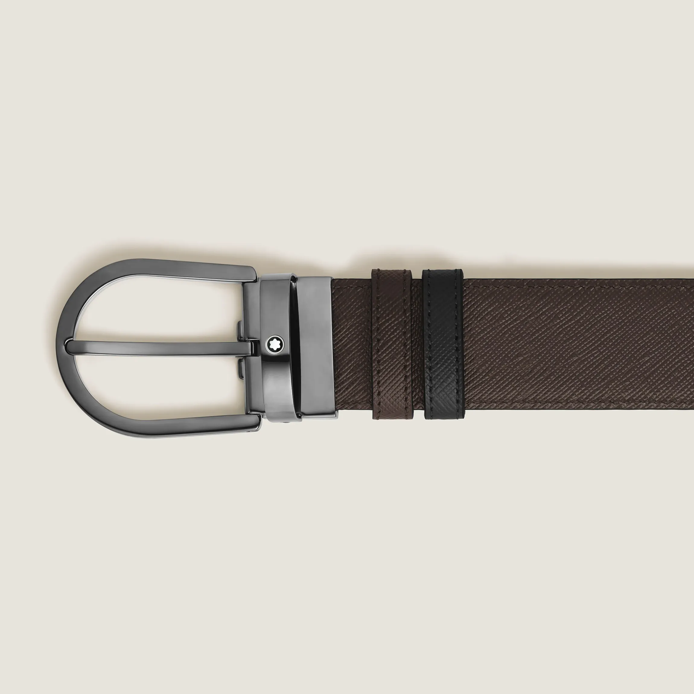 Cintura Reversibile 35 mm A Ferro di Cavallo in Pelle Sartorial