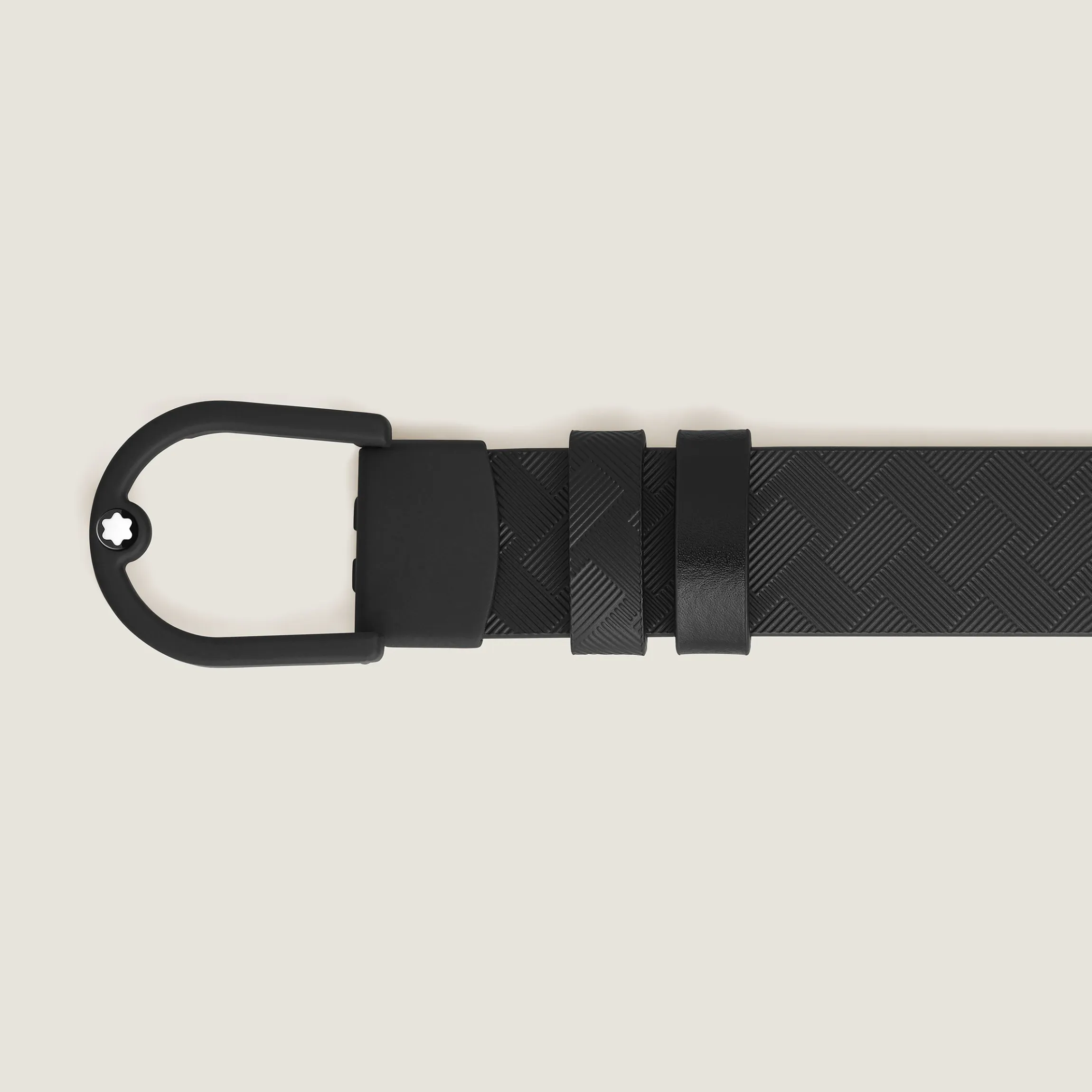 Cintura reversibile 30 mm in pelle nera/nera con fibbia a ferro di cavallo leggera