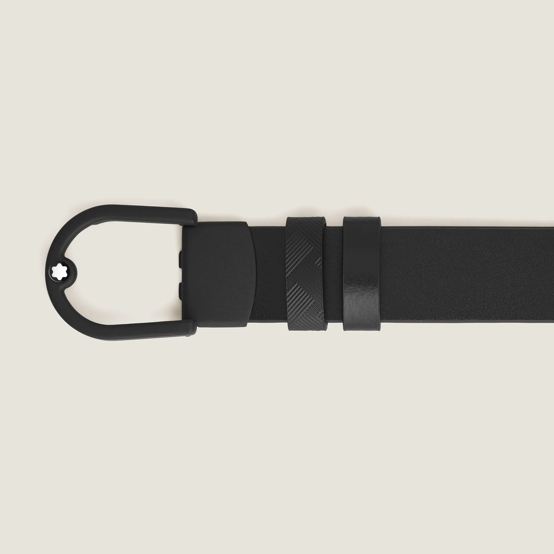 Cintura reversibile 30 mm in pelle nera/nera con fibbia a ferro di cavallo leggera