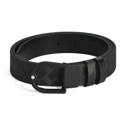 Cintura reversibile 30 mm in pelle nera/nera con fibbia a ferro di cavallo leggera