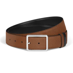Cintura Reversibile 35 mm in Pelle Sartorial con Fibbia Rettangolare