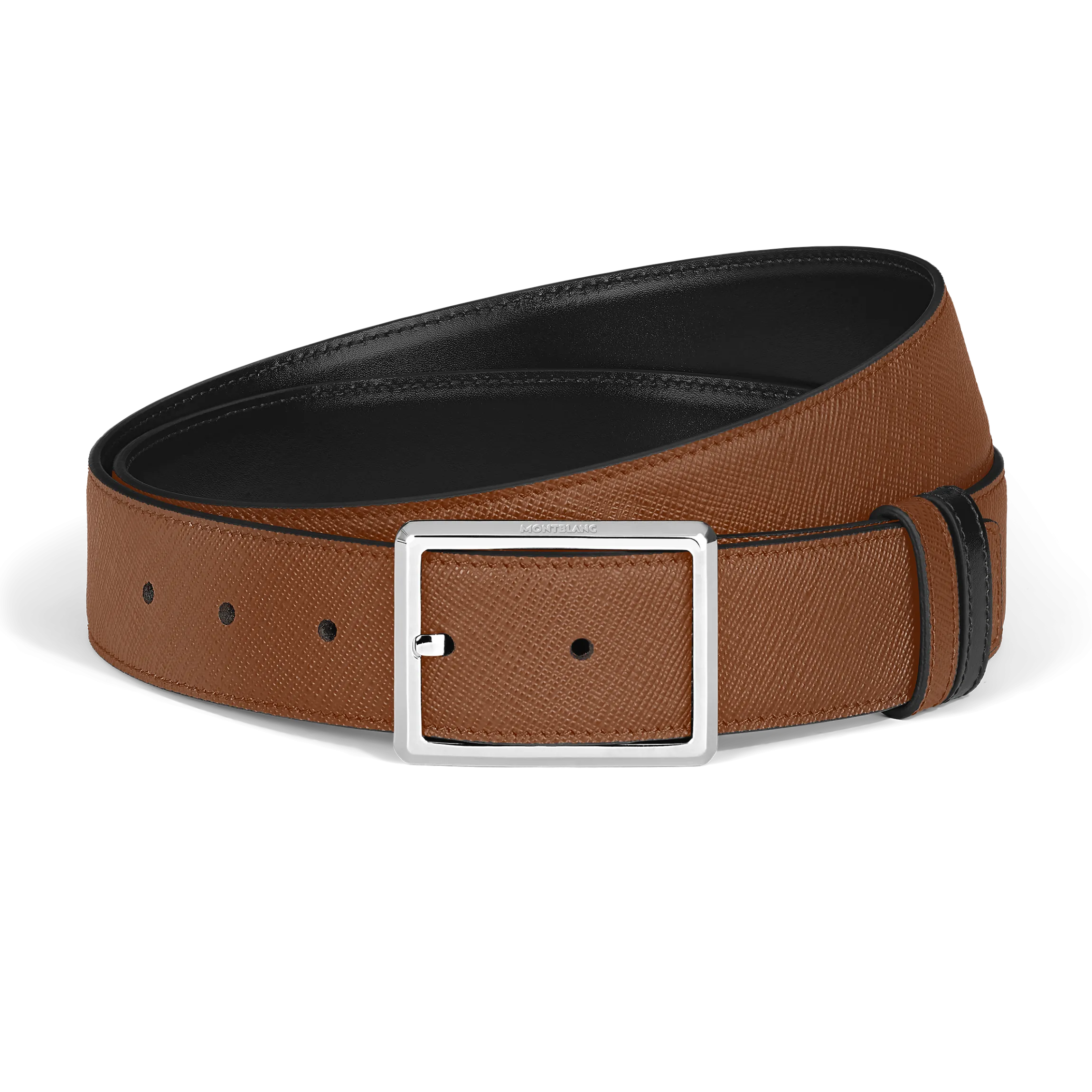 Cintura Reversibile 35 mm in Pelle Sartorial con Fibbia Rettangolare