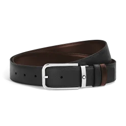 Cintura Reversibile 35 mm in Pelle Sartorial con Fibbia Rettangolare