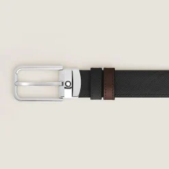 Cintura Reversibile 30 mm in Pelle Sartorial con Fibbia Rettangolare