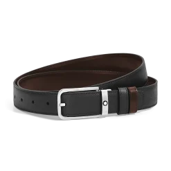Cintura Reversibile 30 mm in Pelle Sartorial con Fibbia Rettangolare