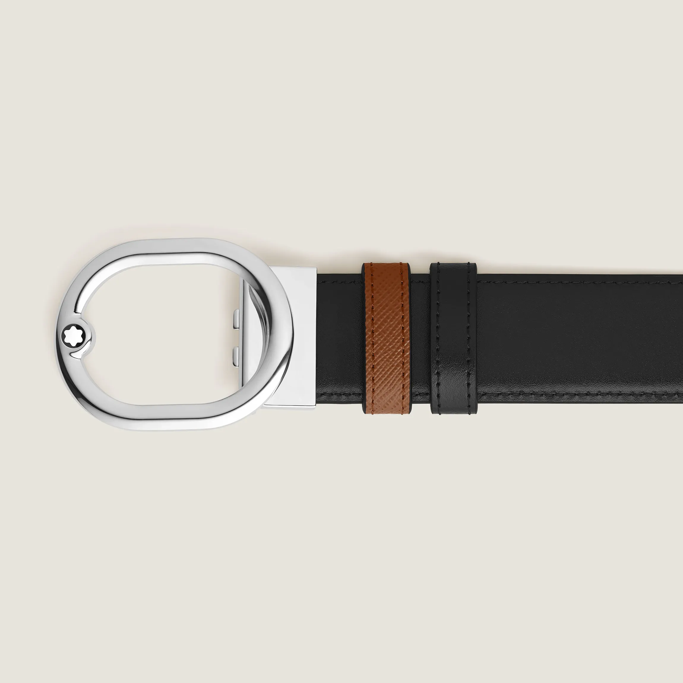 Cintura Reversibile 35 mm L’Ovale in Pelle Sartorial