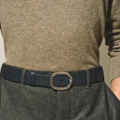 Cintura Reversibile 35 mm L’Ovale in Pelle Sartorial
