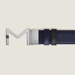 Cintura reversibile 35 mm Meisterstück in pelle nero blu/nera