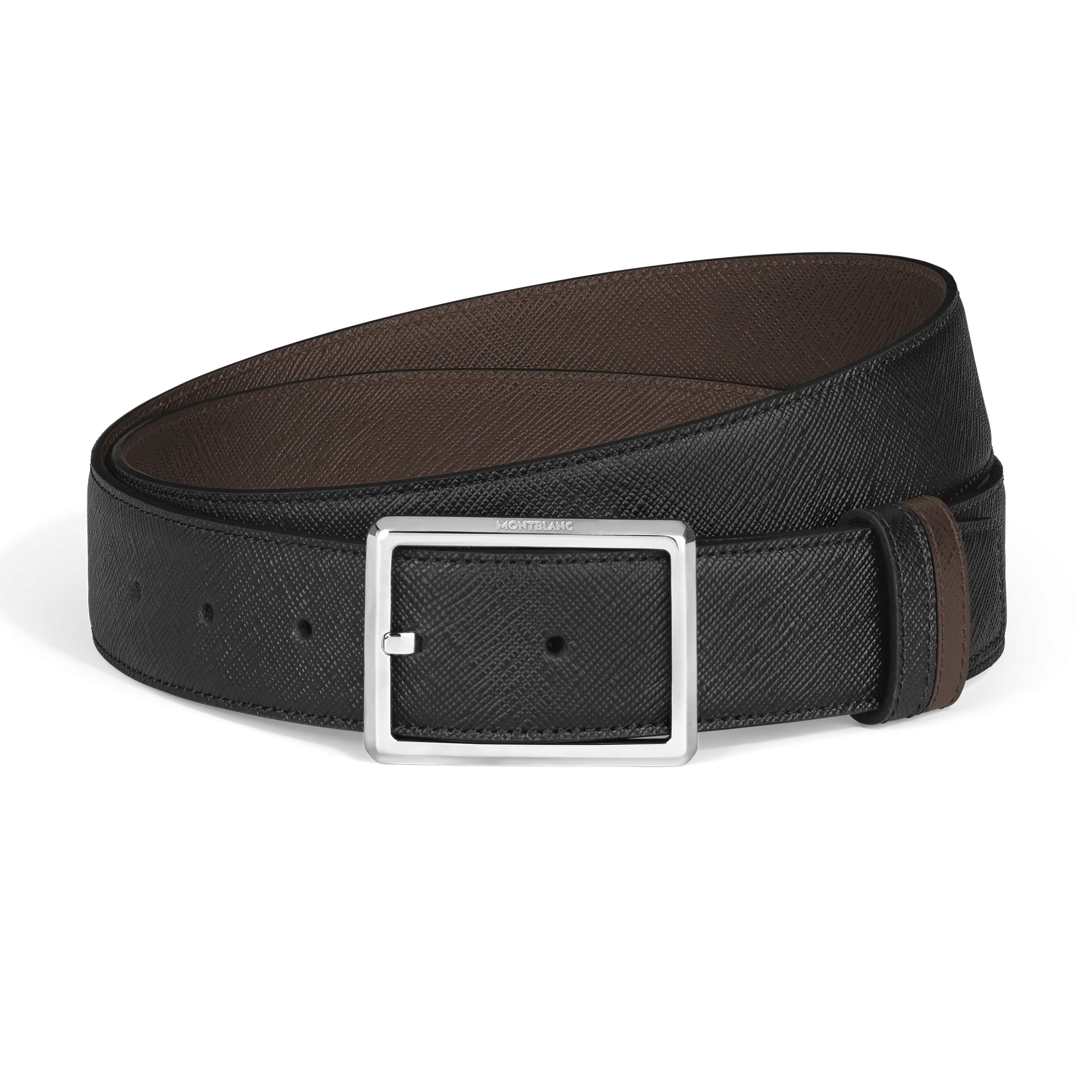Cintura Reversibile 35 mm Rettangolare in Pelle Sartorial