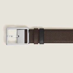 Cintura Reversibile 35 mm Rettangolare in Pelle Sartorial