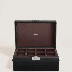 Cofanetto da Collezione per Orologi in Pelle Goffrata Coccodrillo