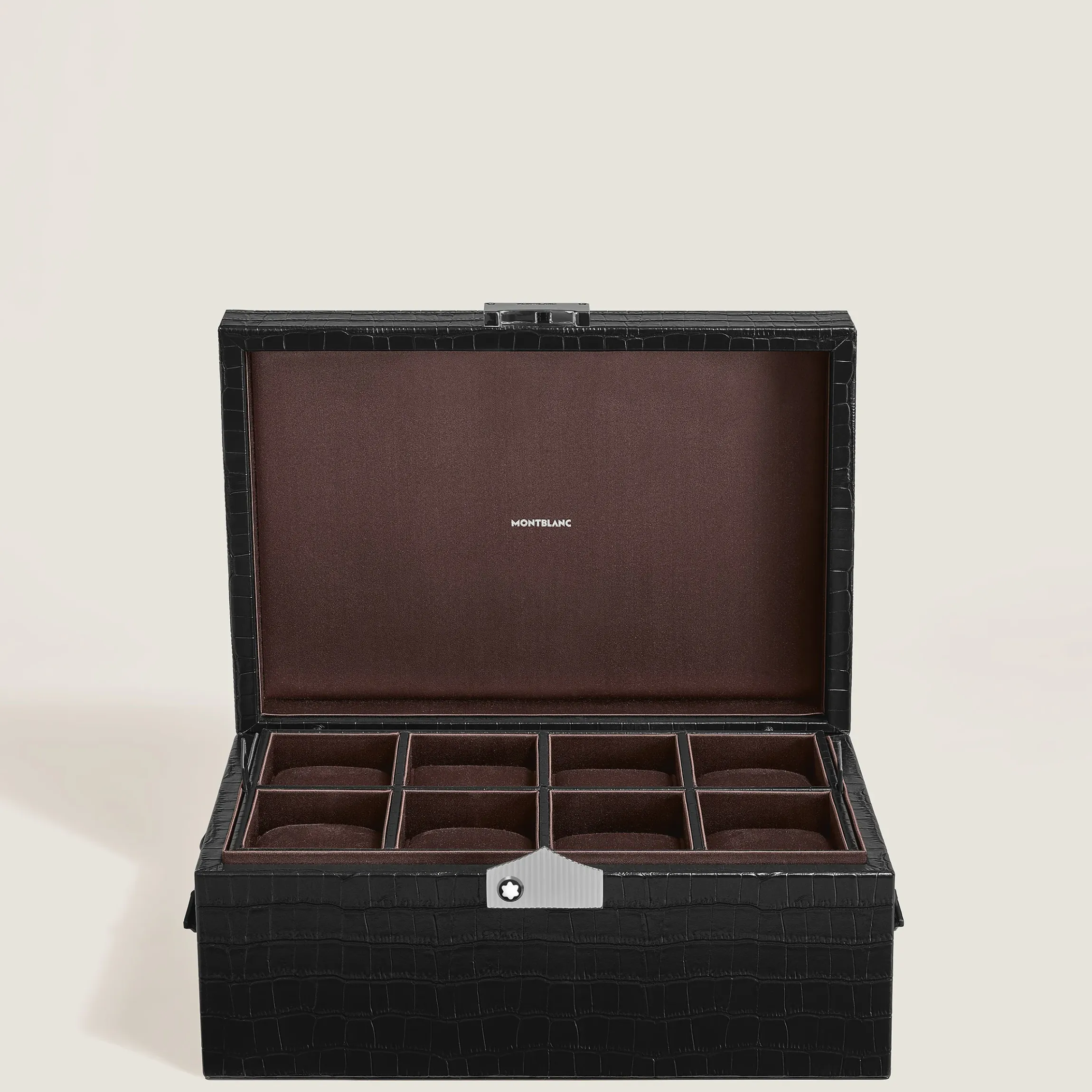Cofanetto da Collezione per Orologi in Pelle Goffrata Coccodrillo