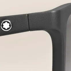 Occhiali da Sole con Montatura Rettangolare in Acetato Nero