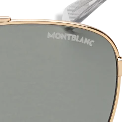 Occhiali da Sole Quadrati con Montatura in Metallo Color Oro