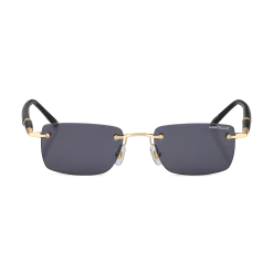 Occhiali da Sole Rettangolari con Montatura in Metallo Color Oro