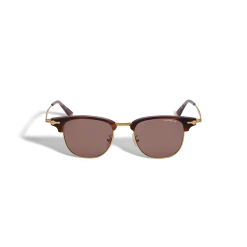 Occhiali da Sole Rettangolari con Montatura in Metallo Color Oro