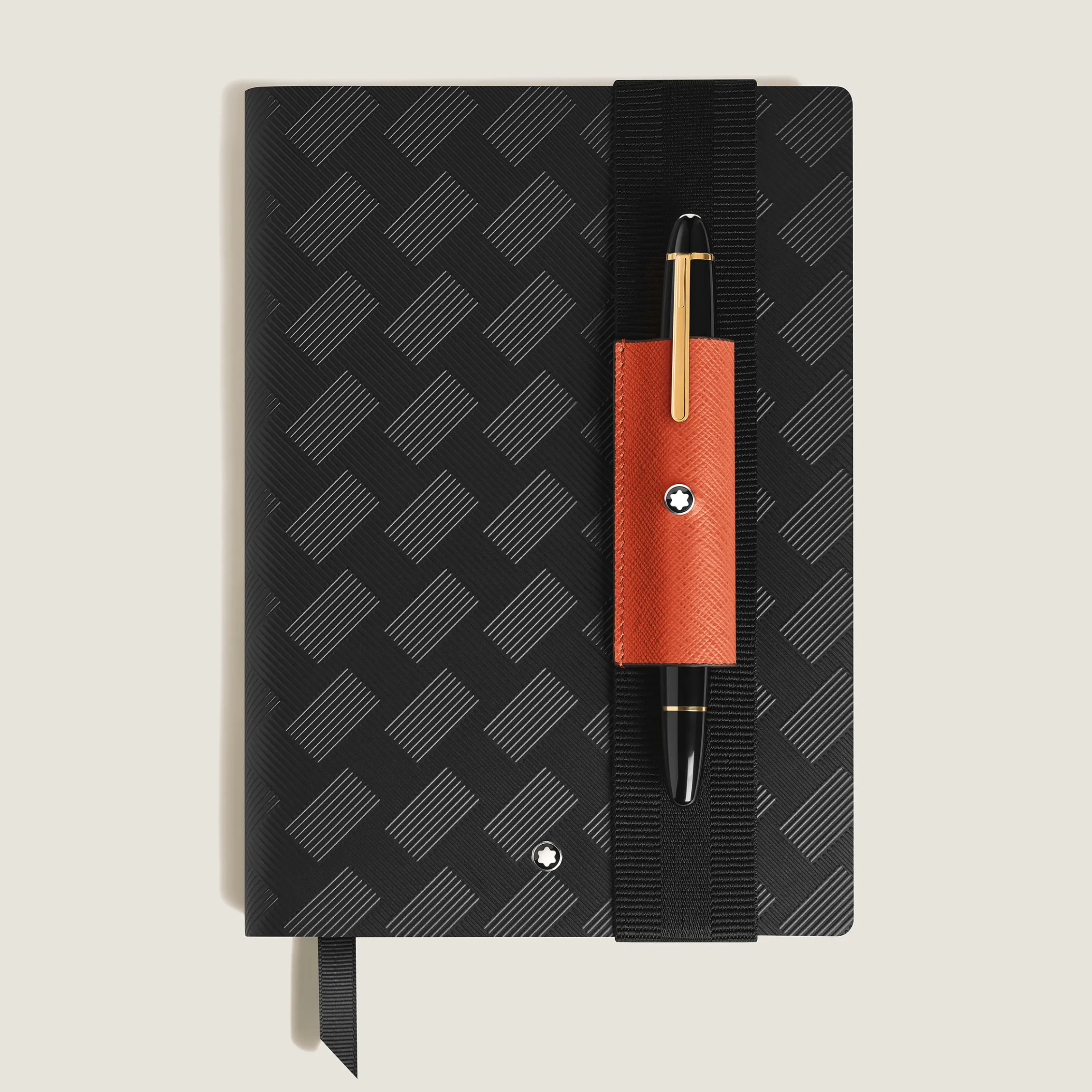 Passante per 1 Strumento da Scrittura con Fascia Elastica in Pelle Sartorial