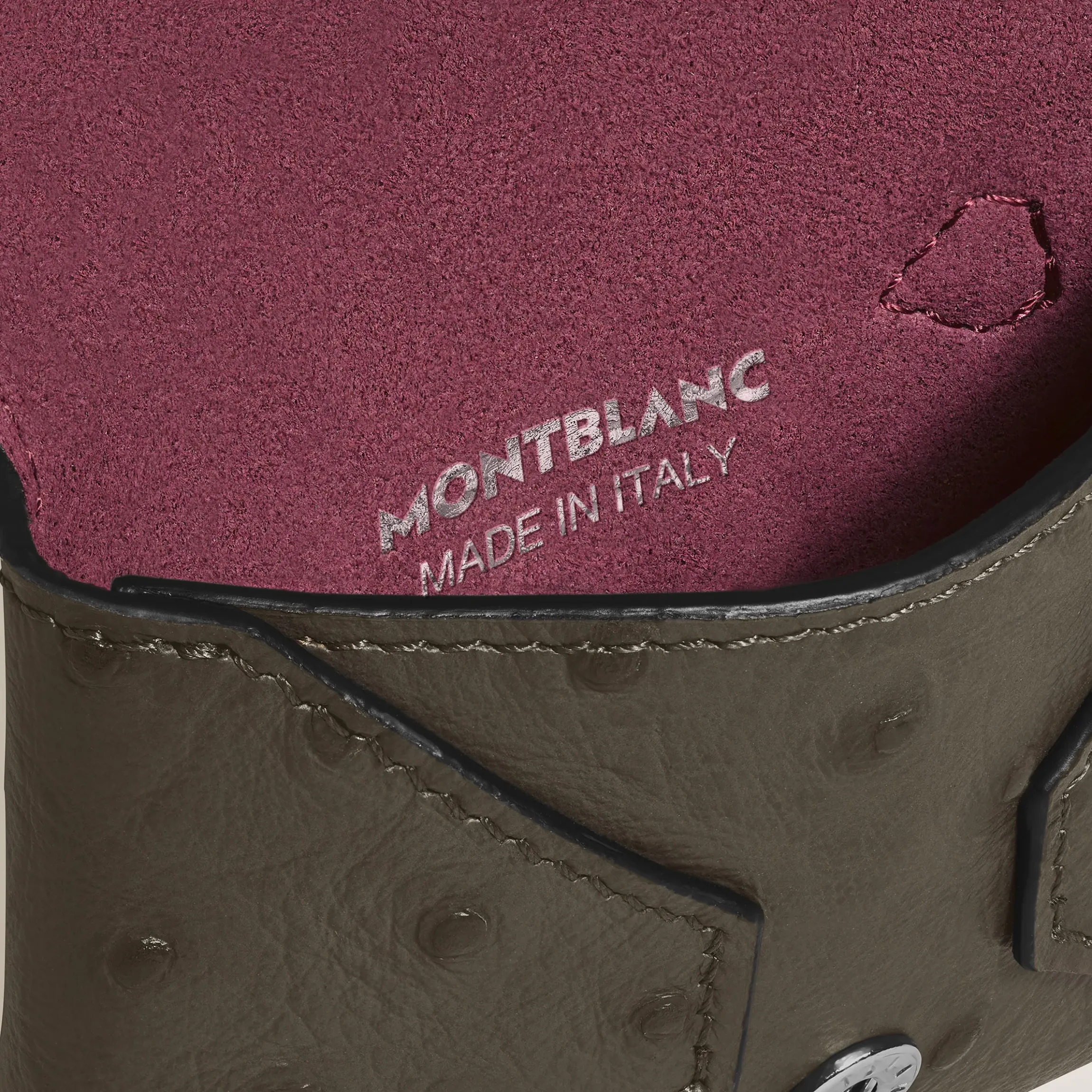 Portacarte con Cinturino in Pelle Stampata Struzzo
