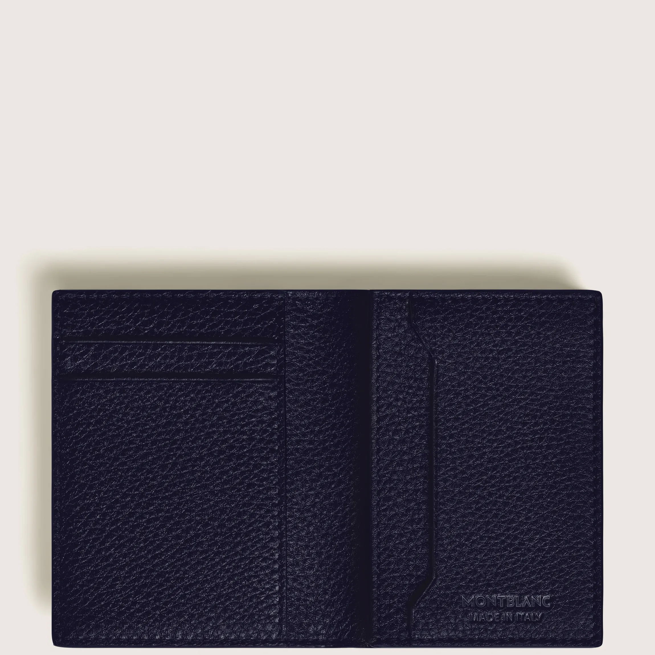 Portacarte 4 Tasche in Pelle con Grana