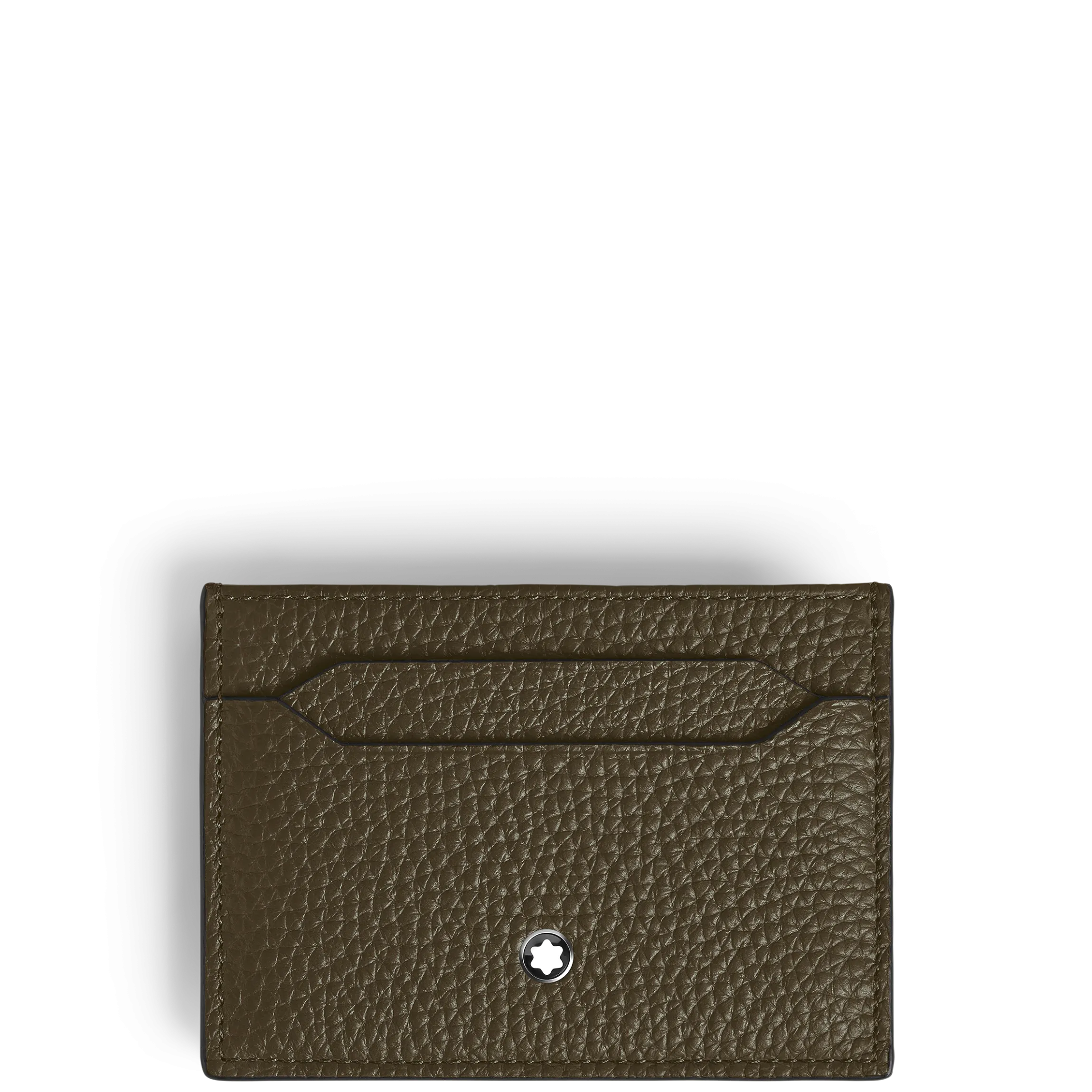Portacarte 5 Tasche in Pelle con Grana