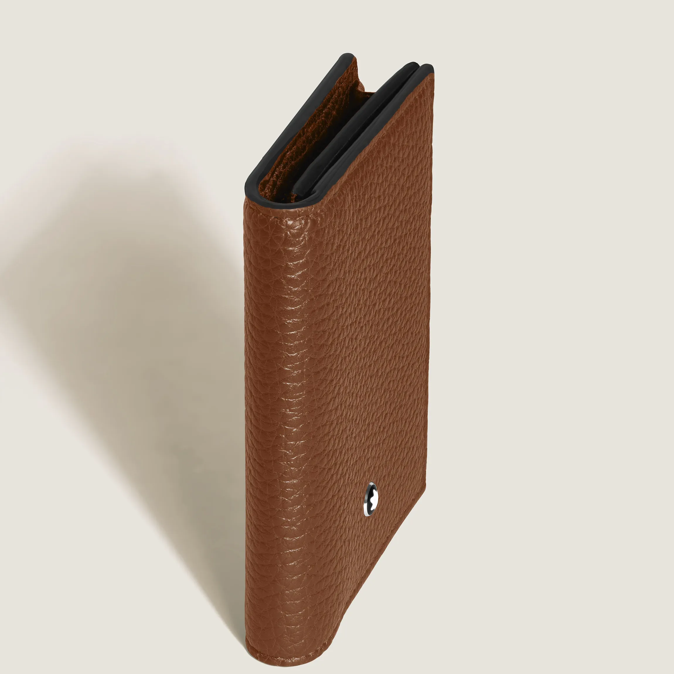 Portacarte 4 Tasche in Pelle con Grana