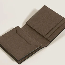 Portacarte 4 Tasche in Pelle con Grana