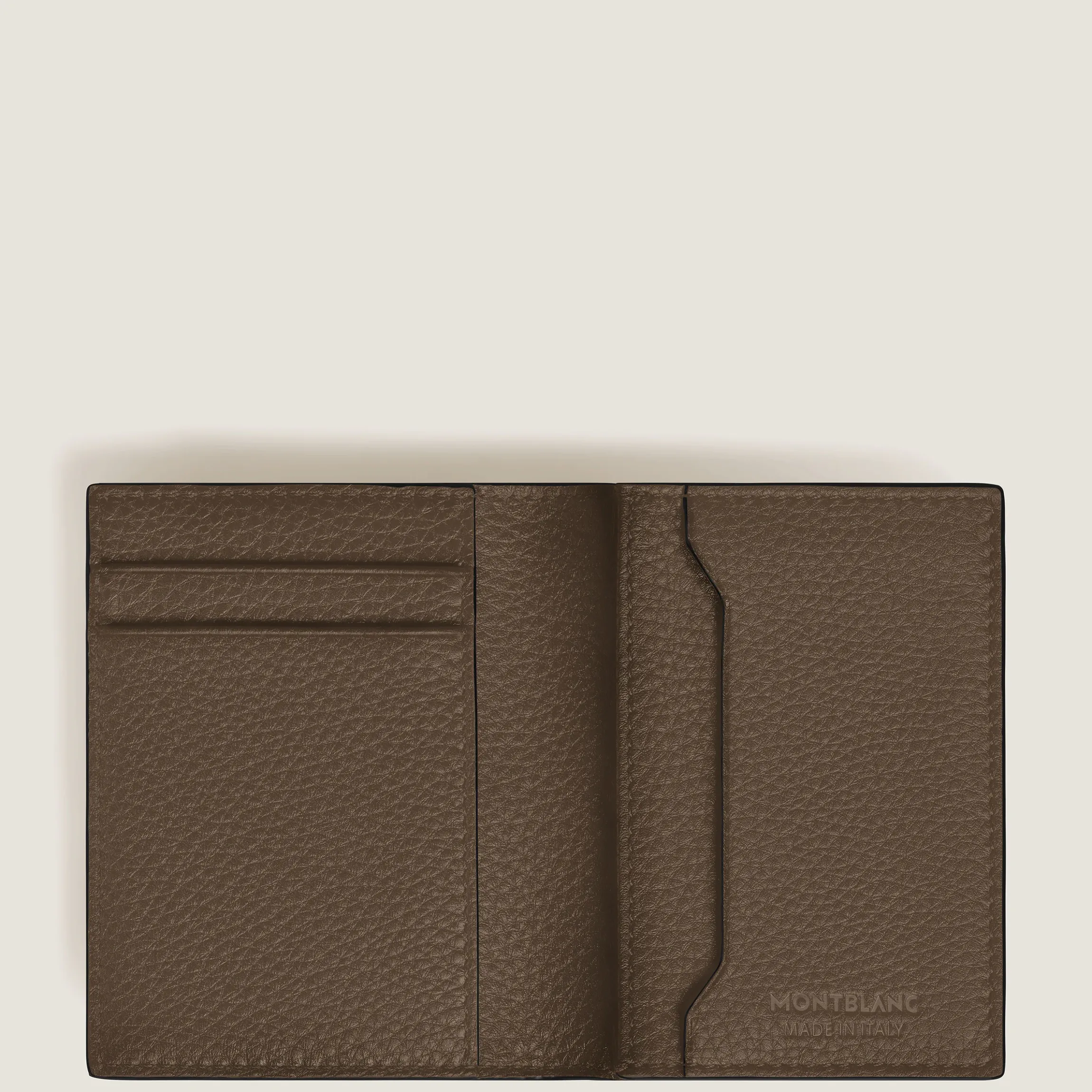 Portacarte 4 Tasche in Pelle con Grana