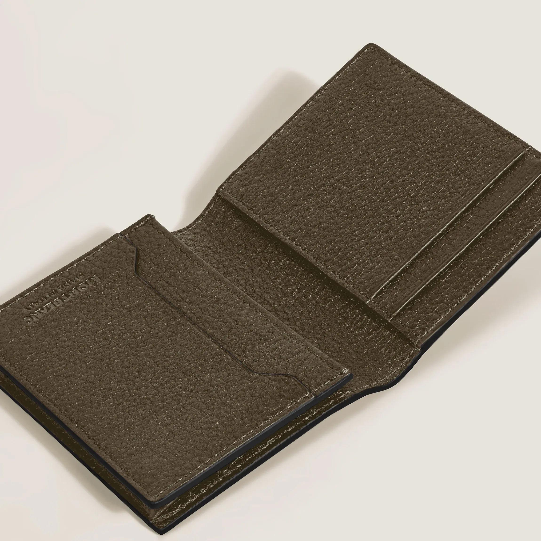 Portacarte 4 Tasche in Pelle con Grana