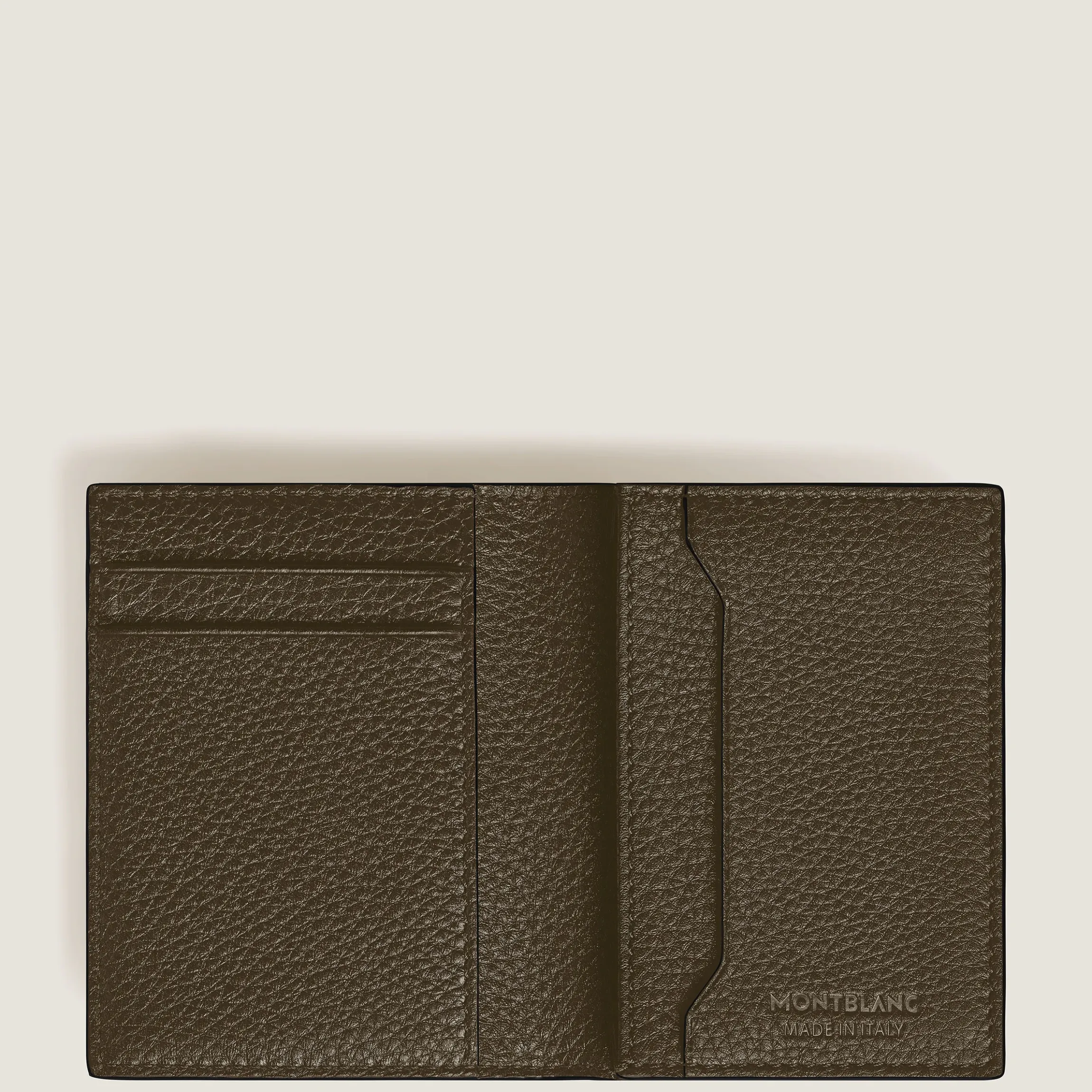 Portacarte 4 Tasche in Pelle con Grana