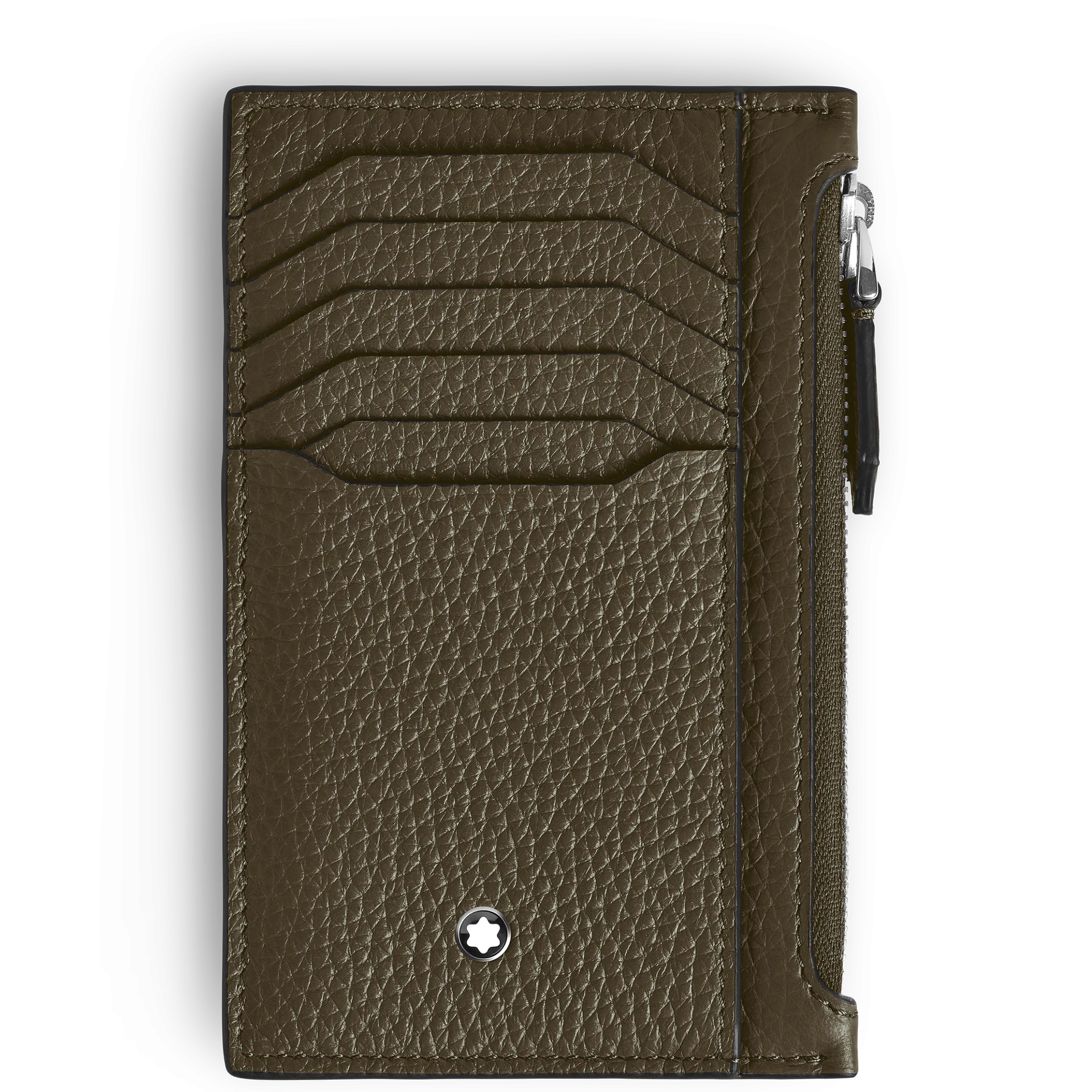 Portacarte 8 Tasche in Pelle con Grana